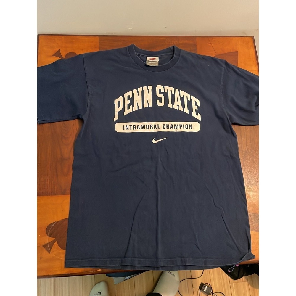 Nike Penn State Intramural Champion T Shirt Mens medium Blue NCAA Swoosh Tee